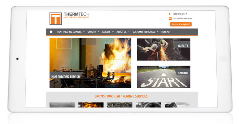 ThermTech website design screenshot
